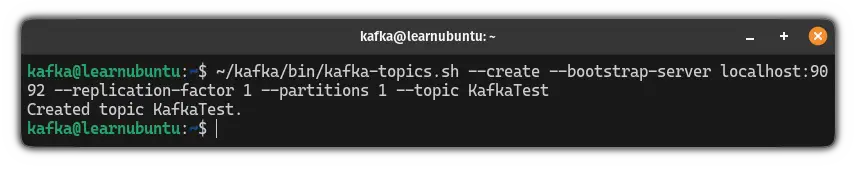 Create topic in kafka to test the installation in Ubuntu