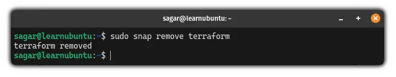 How to uninstall terraform snap version from ubuntu