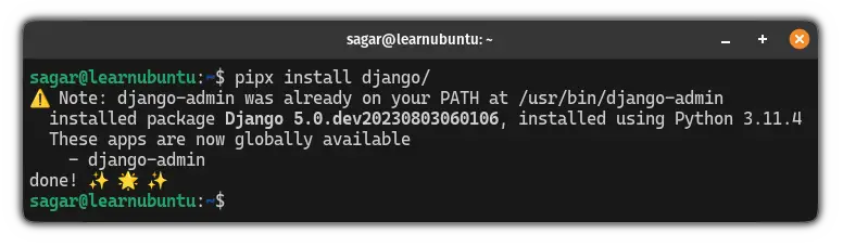 Install development brach of Django in Ubuntu