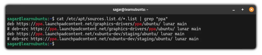List added PPAs in Ubuntu