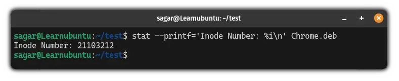 Print inode number only with the stat command