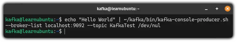 Send messages using the kafka topic