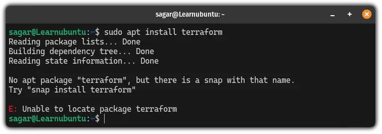 Unable to locate package while installing Terraform in Ubuntu