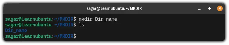 Create new directory using the mkdir command