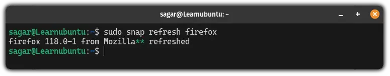 Update snap package in Ubuntu