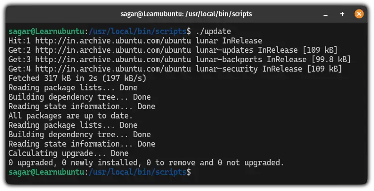 Use bash scripts to create custom commands in Ubuntu Linux