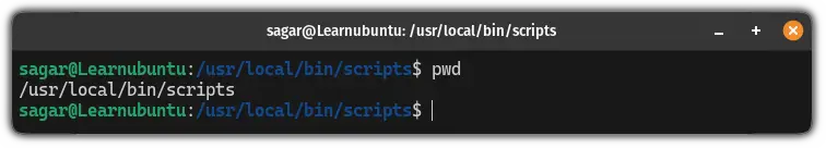 Use the pwd command to know the current working directory