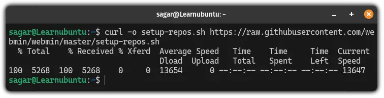 Download webmin set-up script to setup webmin repository automatically in Ubuntu