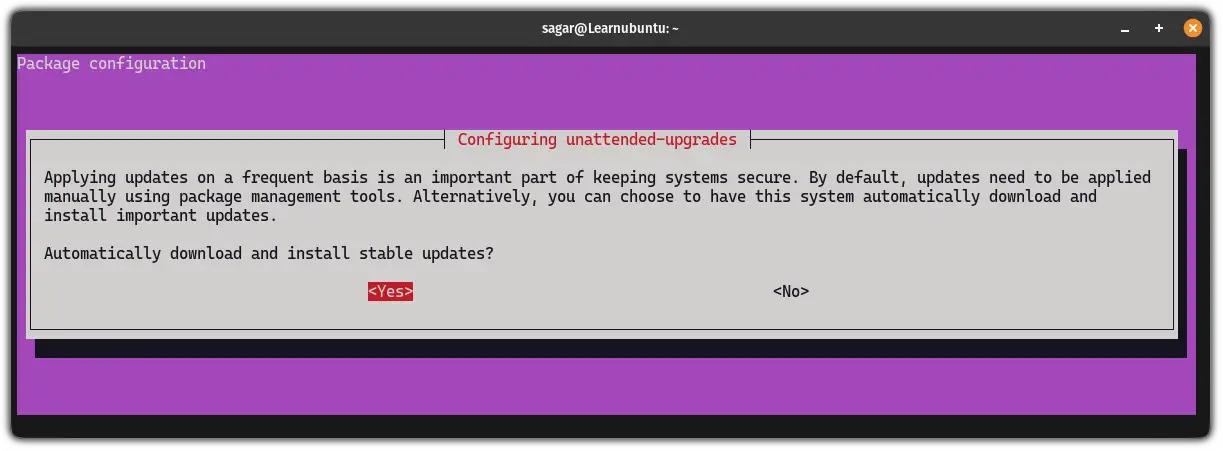 Enable automatic updates in Ubuntu