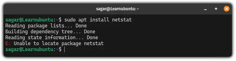 E: Unable to locate package netstat