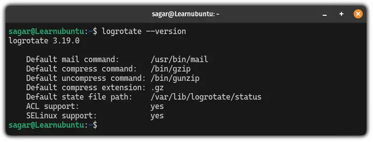 Check the installed version of logrotate in Ubuntu