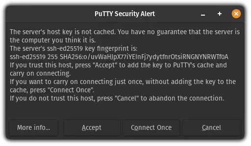 PuTTY security alere