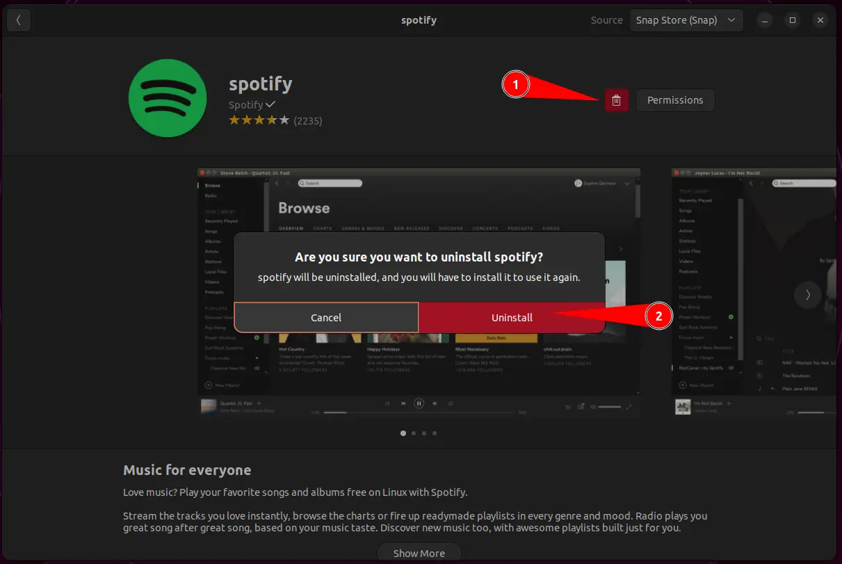 Remove Spotify from Ubuntu