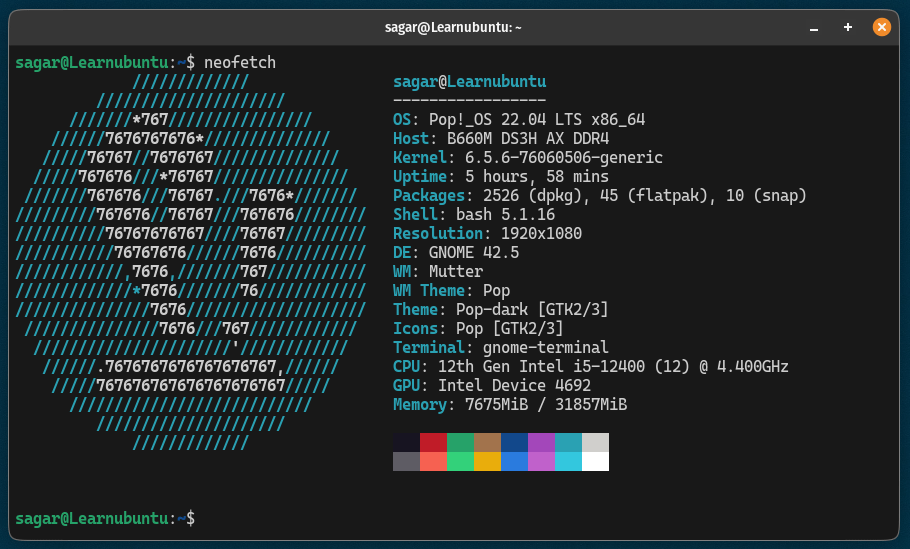 use the clear command to clean the Ubuntu terminal screen