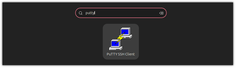 access PuTTY from Ubuntu system menu