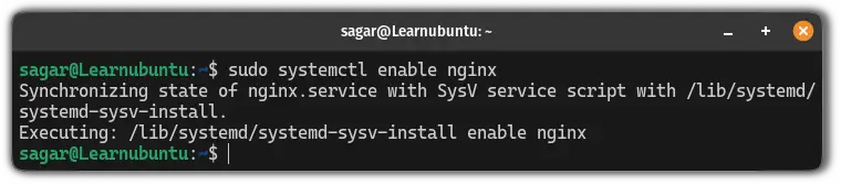 start Nginx automatically at the system boot in Ubuntu