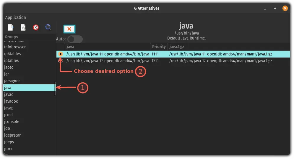 Change Java version in Ubuntu using GUI