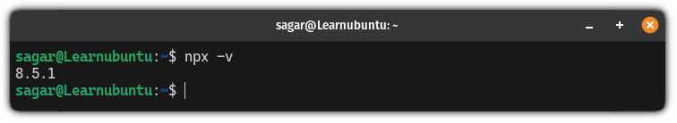 Check the installed version of NPX in Ubuntu