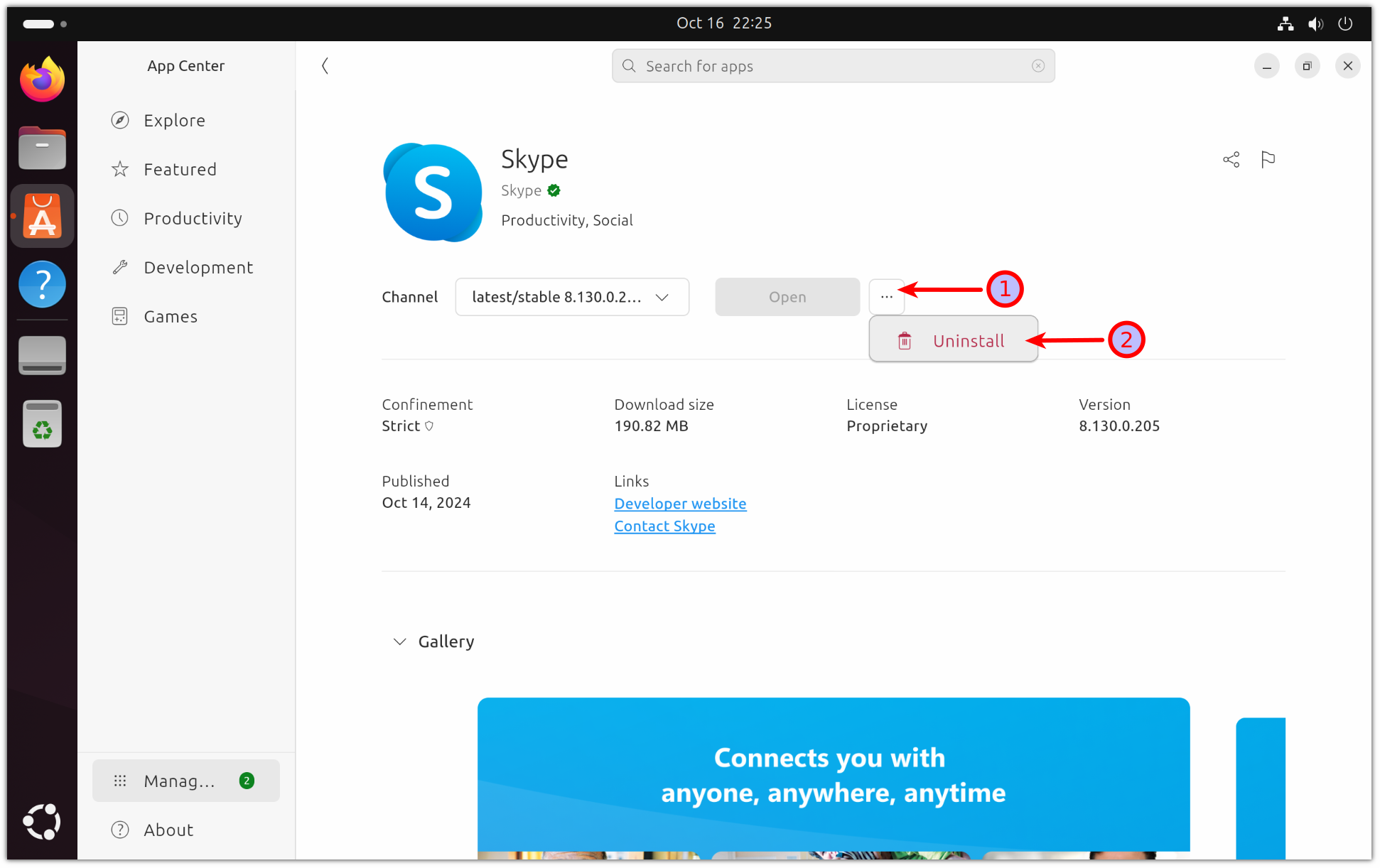 Uninstall Skype from Ubuntu