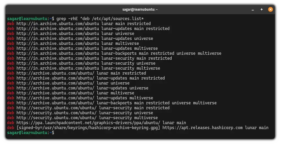 ubuntu 20.04 default apt sources list