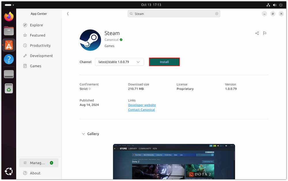 Install steam and download games on ubuntu