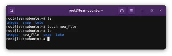 how to create new file in ubuntu 20.04