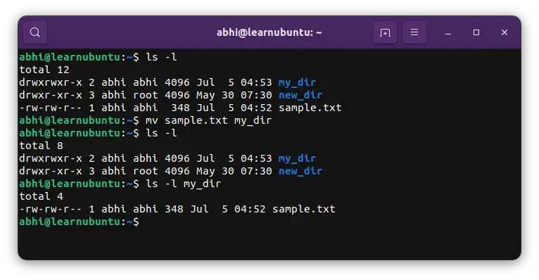 Move Command In Linux Terminal