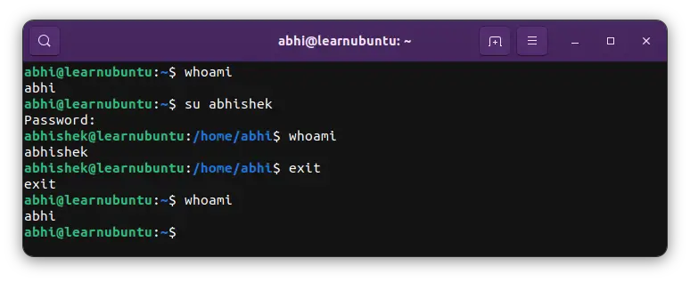 how-to-change-user-in-ubuntu-command-line
