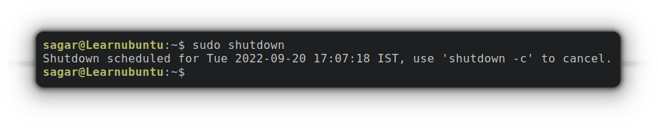 Schedule a Shutdown in Ubuntu
