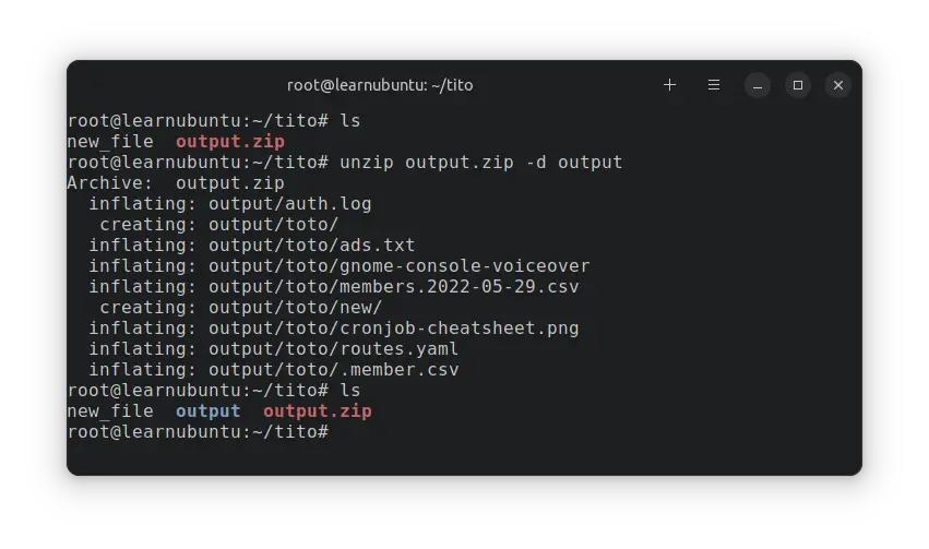extract-zip-file-to-a-folder-in-ubuntu