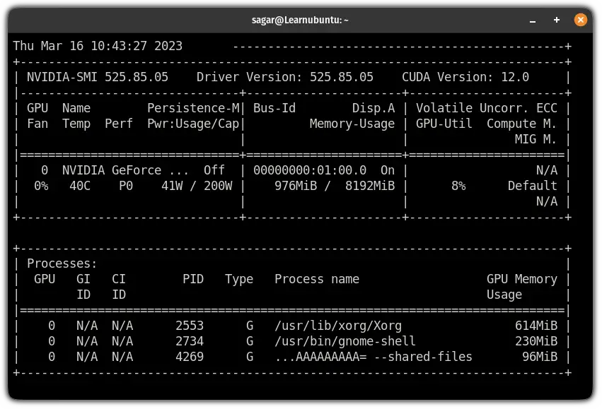 get Nvidia GPU info in Ubuntu