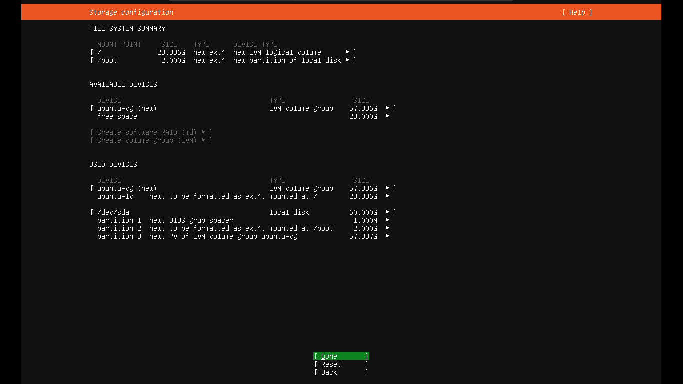 Configure partitions while installing Ubuntu server