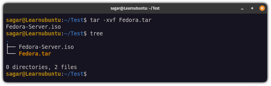 Untar Files in Ubuntu