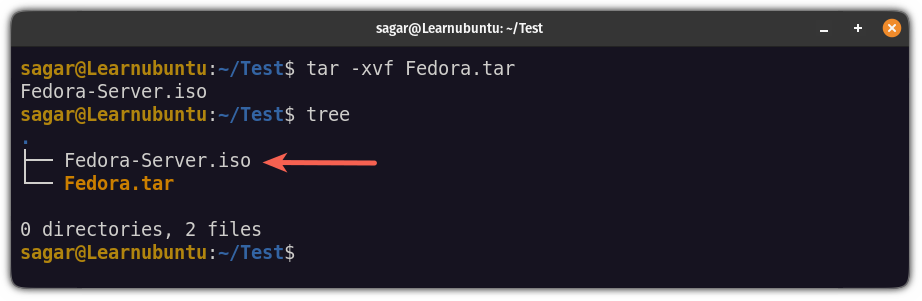 Untar Files in Ubuntu