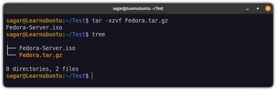 Untar Files in Ubuntu
